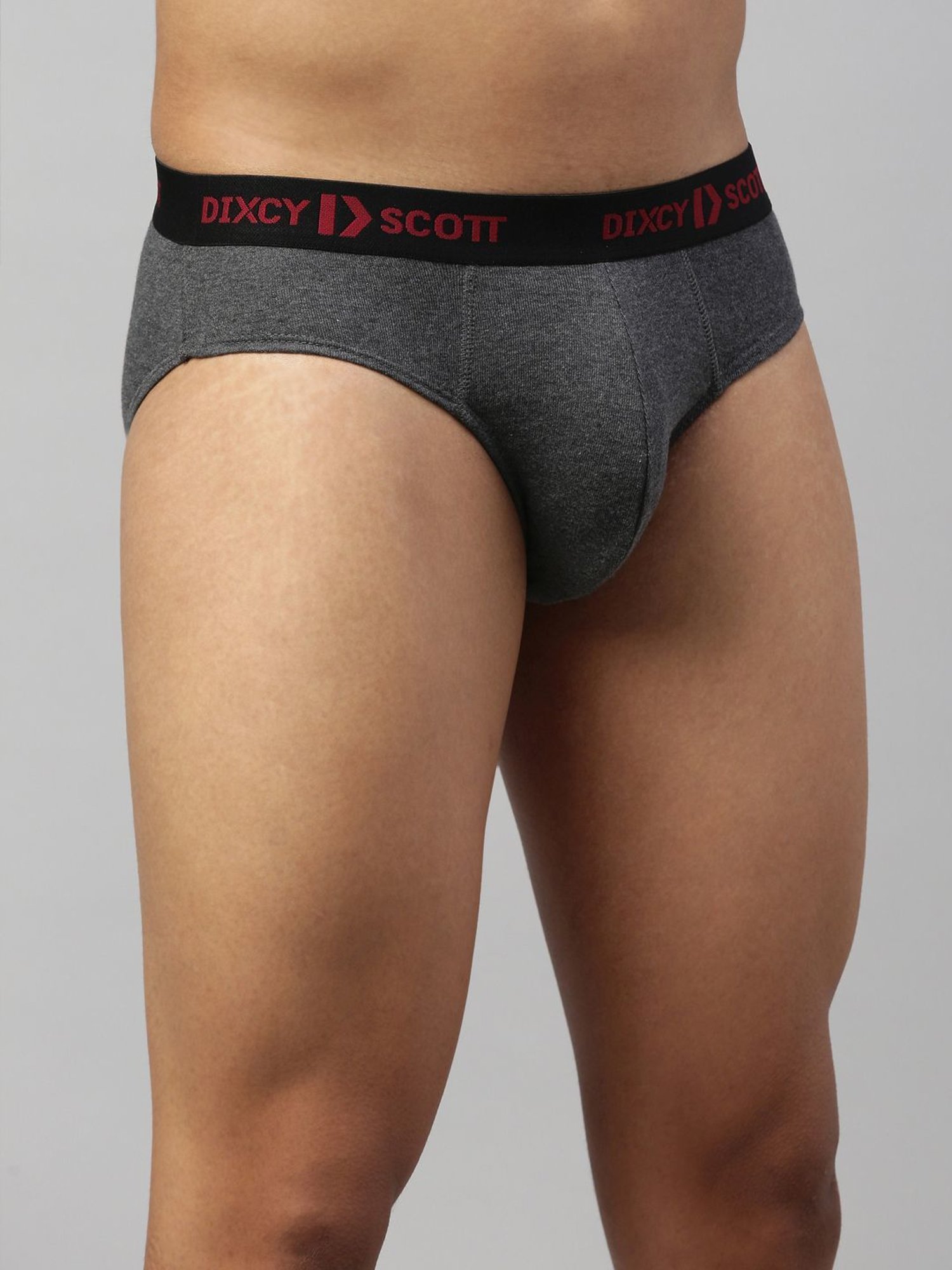 DIXCY SCOTT MAXIMUS Charcoal Melange & Navy Cotton Regular Fit Briefs - Pack Of 2
