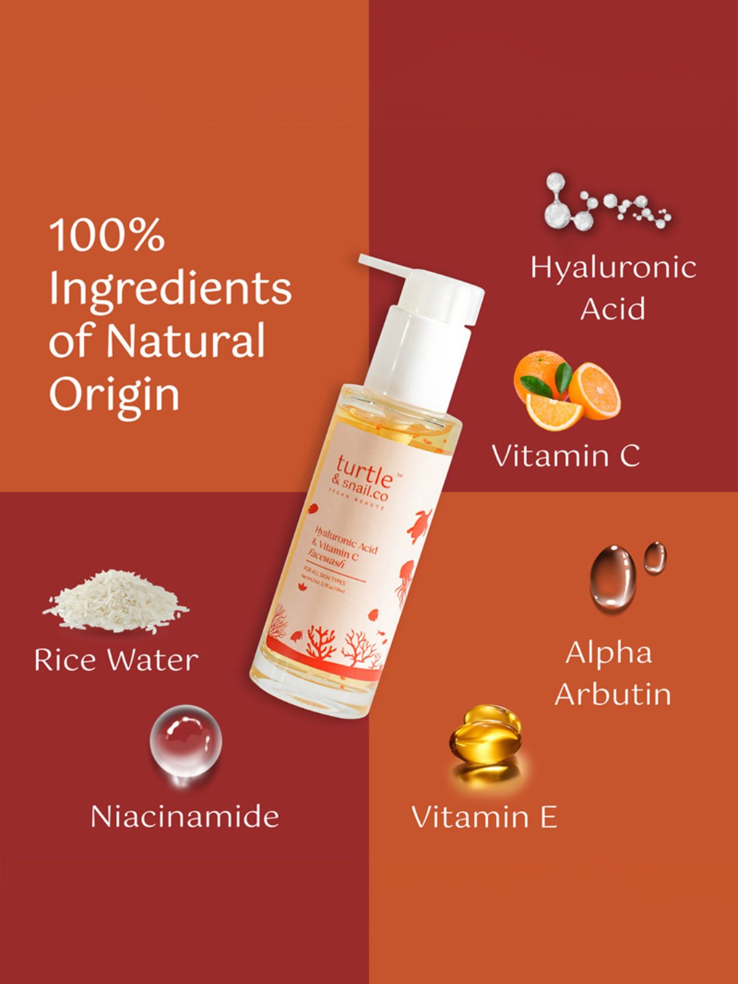 Turtle & Snail.Co Hyaluronic Acid & Vitamin C Facewash - 111 ml