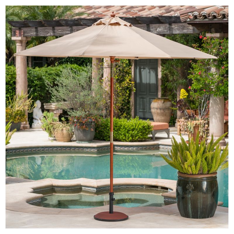 Terracotta 33lbs Round Concrete and Iron Umbrella Base - Brownish Red - Christopher Knight Home
