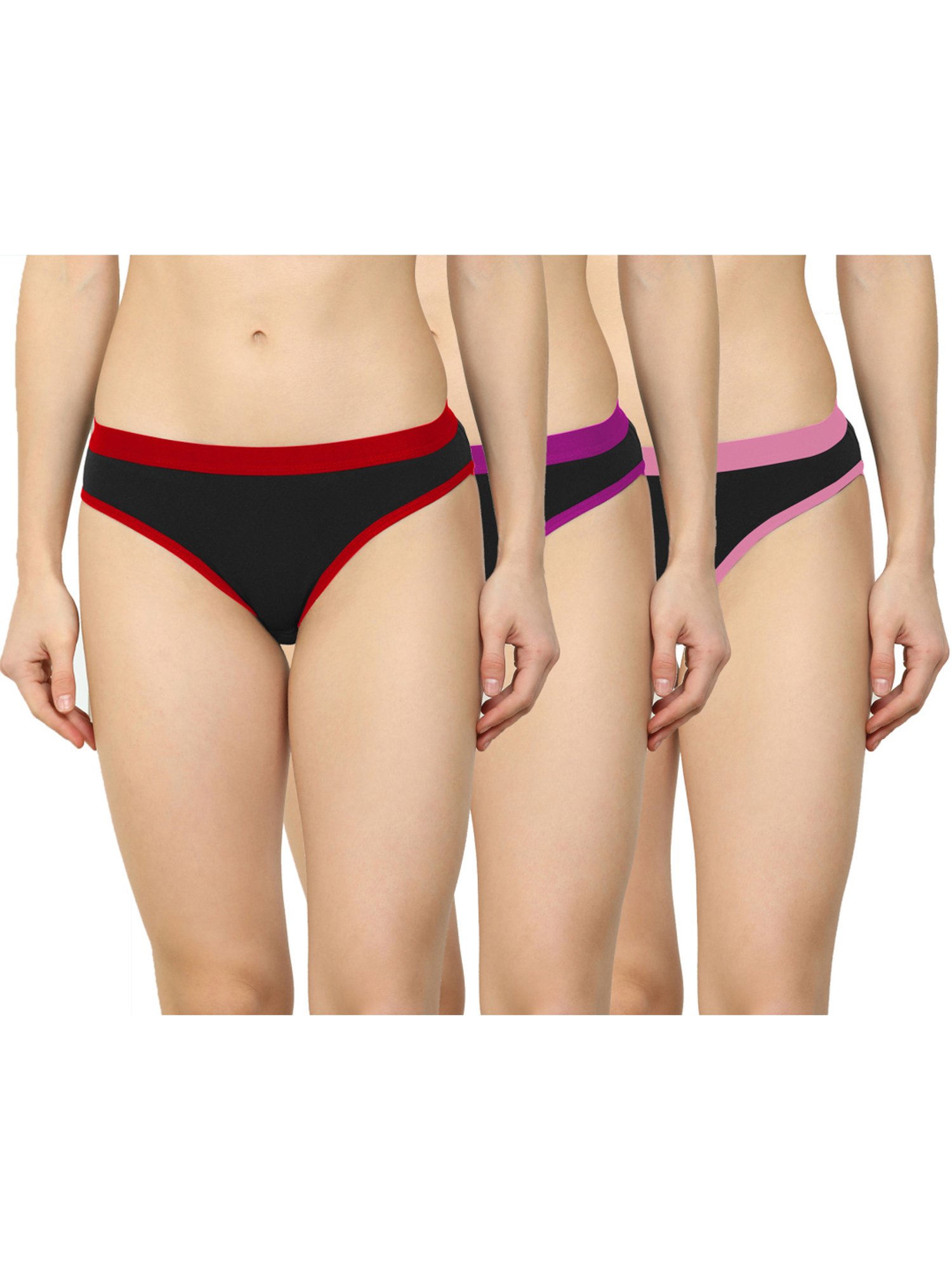 AROUSY Black Plain Hipster Panties - Pack Of 3