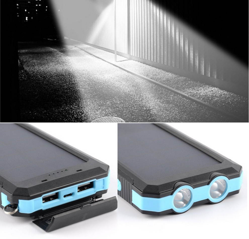 2021 the Lastest 10000mAh Solar Waterproof Power Bank With Dual USB SOS LED FlashLights Battery Pack For All Type Phones
