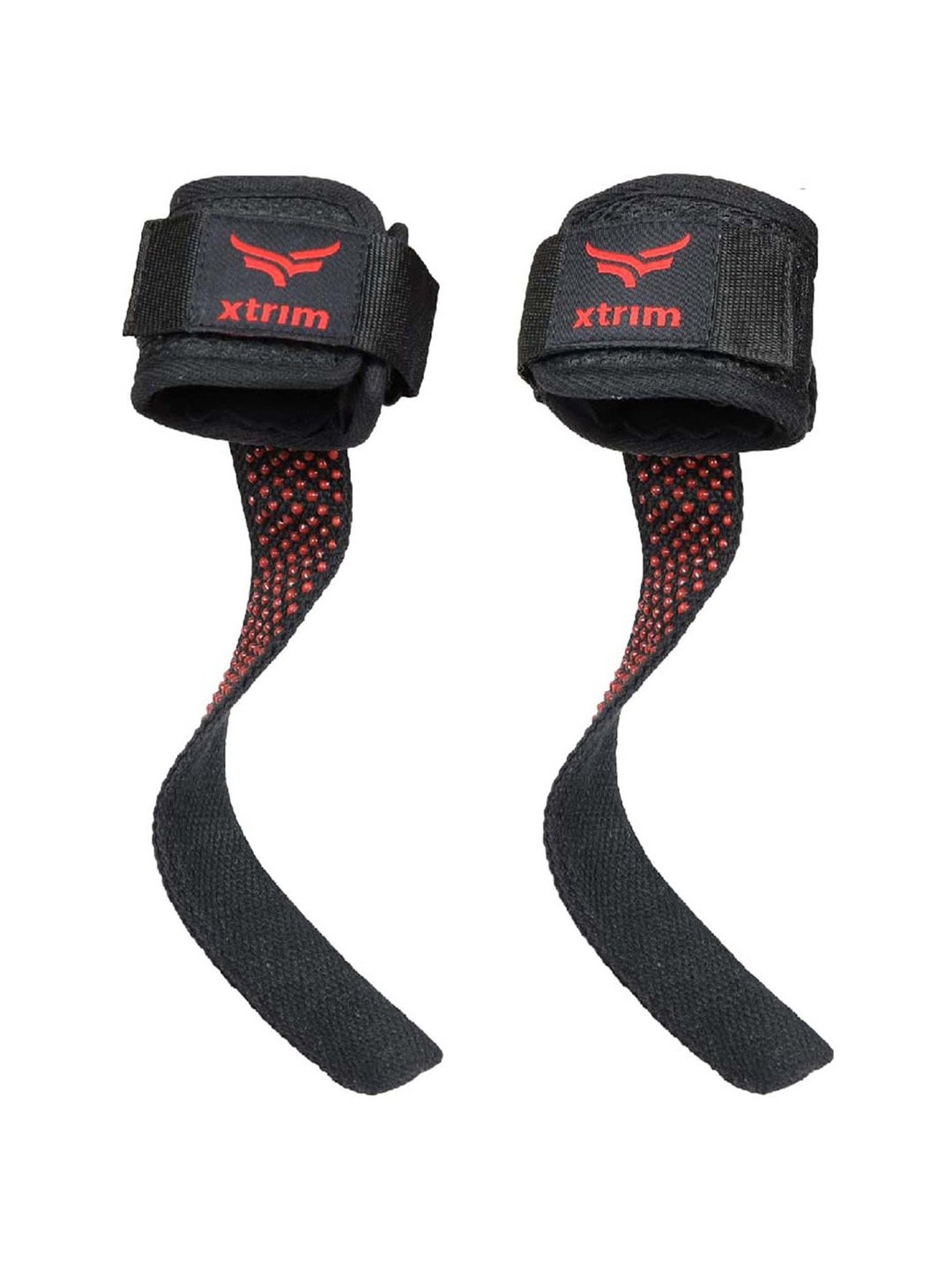 Xtrim Silicon Coated Set of 2 Weight Lifting Grip (Red)