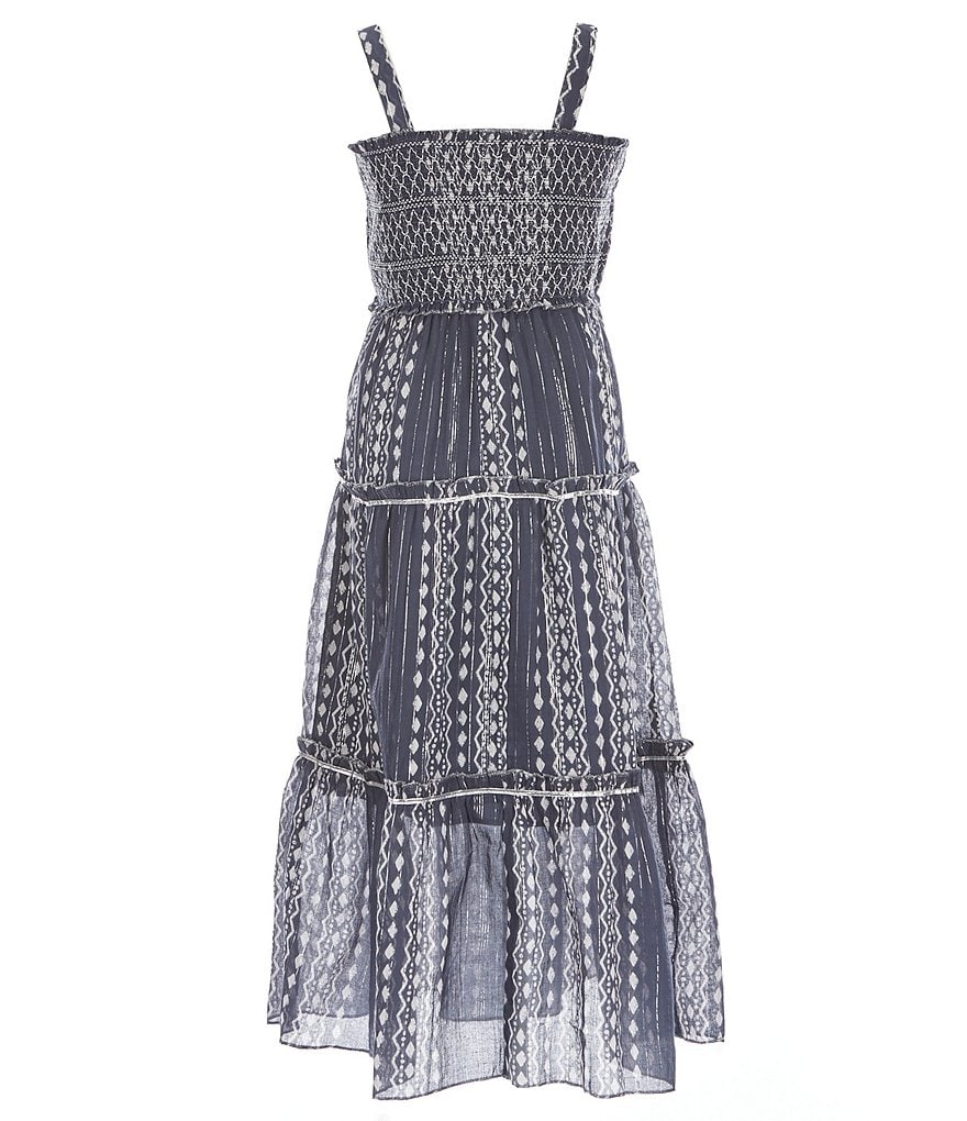 Angie Big Girls 7-14 Stripe Ruffle-Hem Maxi Dress