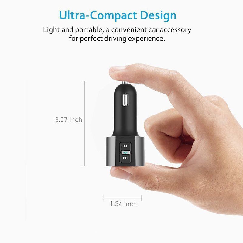 Car Bluetooth Cigarette Lighter FM Transmitters MP3 Adapter USB Car Charger US