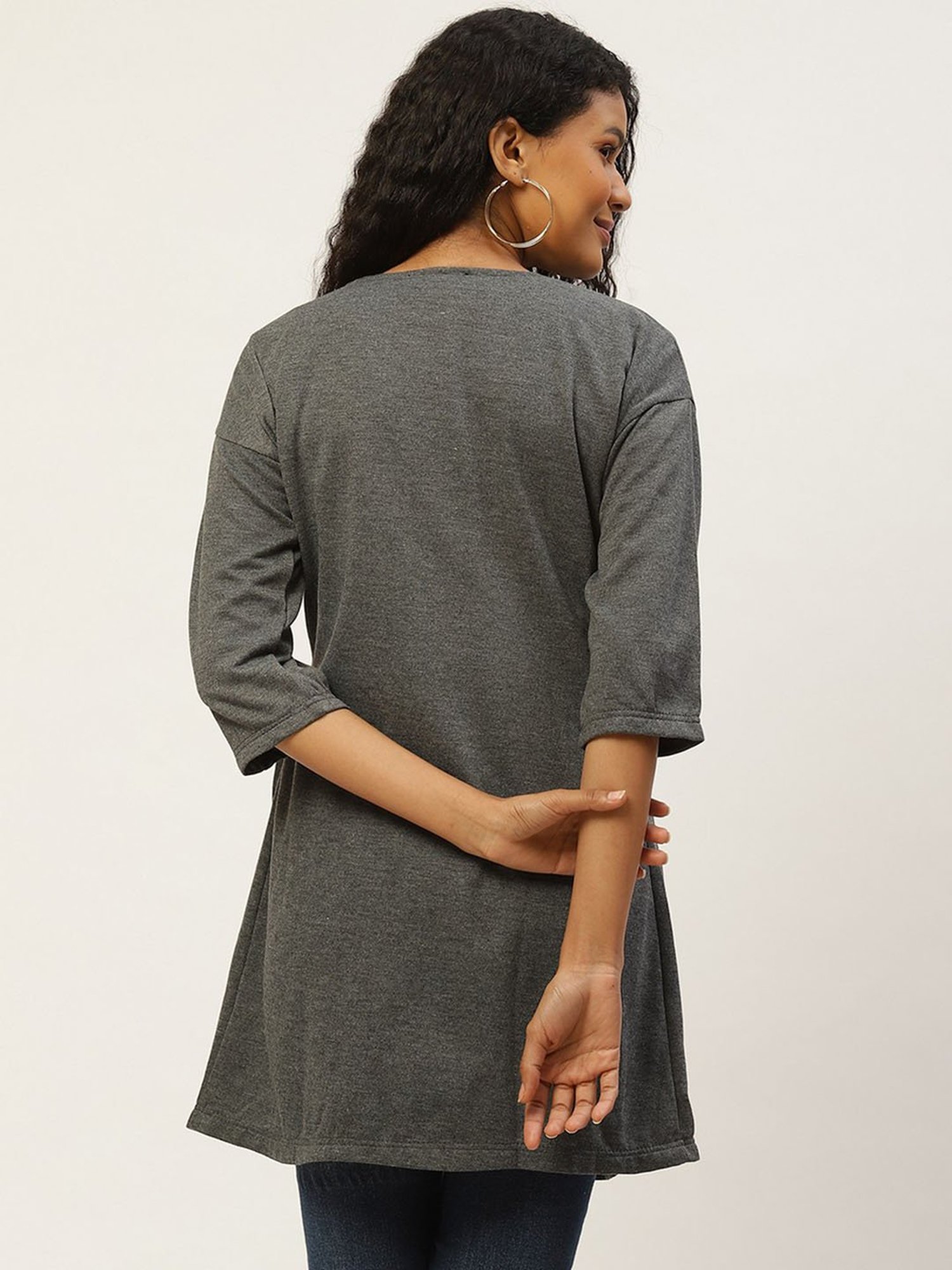 Belle Fille Charcoal Textured Shrug