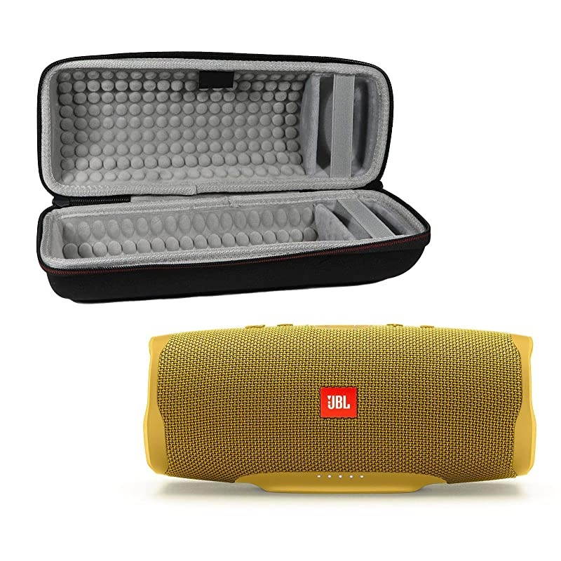 Charge 4 Waterproof Wireless Bluetooth Speaker Bundle with Portable Hard Case - Yellow