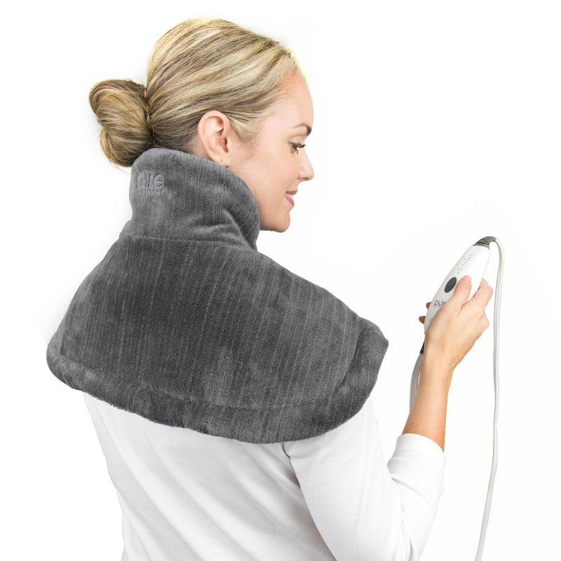 Pure Enrichment PureRelief Neck and Shoulder Heating Pad  - 14" x 22" - Charcoal Gray