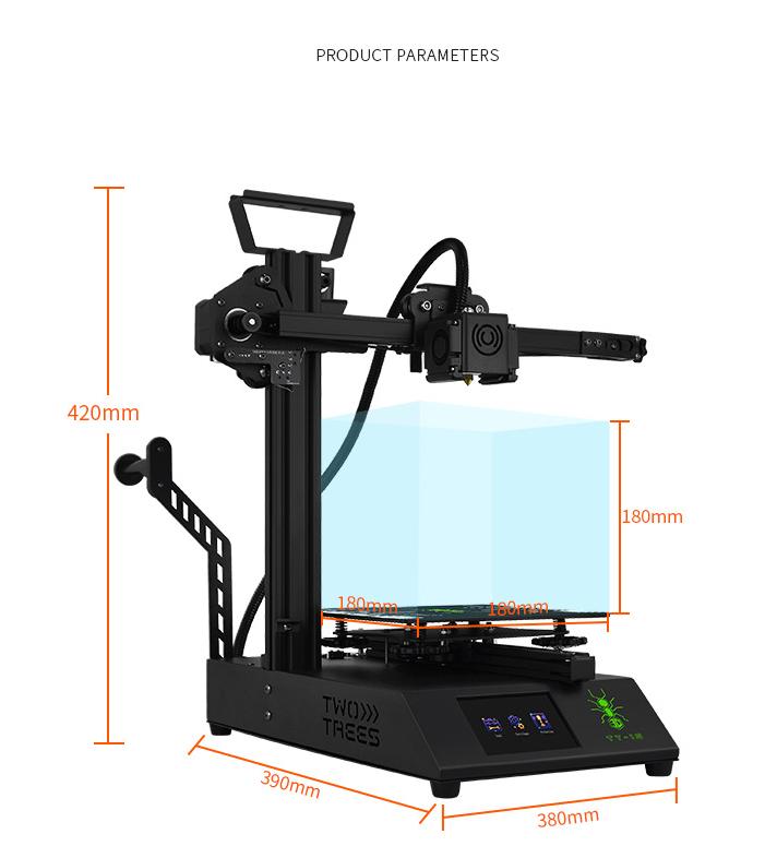 3D Printer Light-weighted Beginner DIY Kit 180x180x180mm Printing Area Cantilever Design with 3.5Inch Touch Screen/Power Resume/Titan Extruder Support Multi-Language
