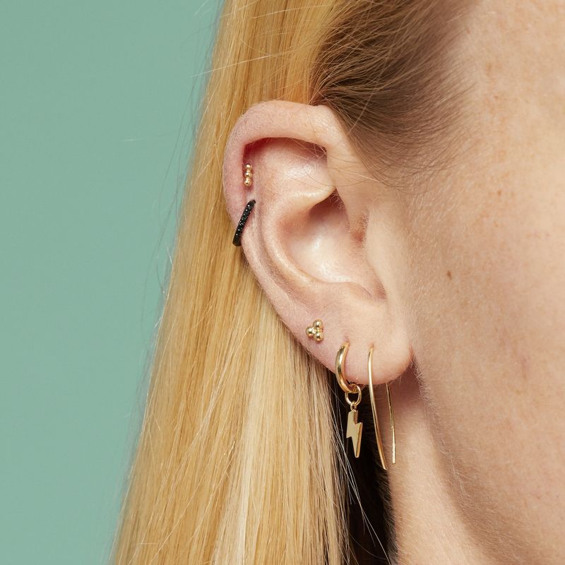 Rowan Black CZ Huggie Hoops - Sterling Silver