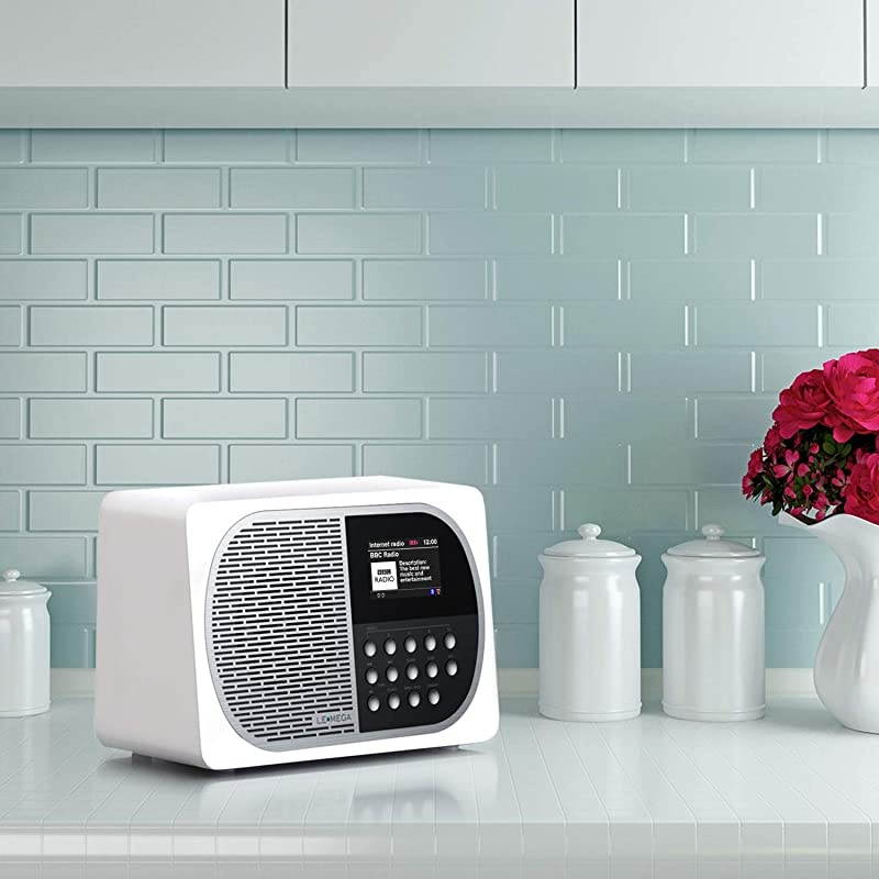 M2+ Smart Internet Radio,Table Radio,FM Radio,Bluetooth,WiFi,Spotify Connect,Wooden Box,Headphones-Out,AUX-in,USB MP3, Alarms& Clock,Kitchen/Sleep/Snooze Timer,20 Stations Presets-White Satin