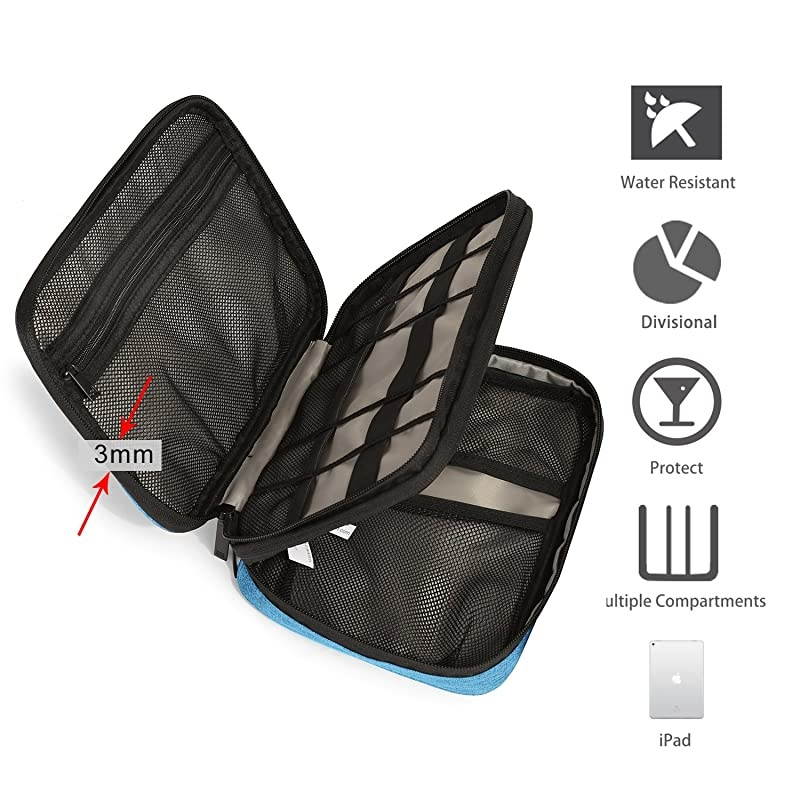 Electronic Organizer DoubleLayer Travel Cable Organizer Electronics Accessories Cases for Cables iPhone Kindle USB