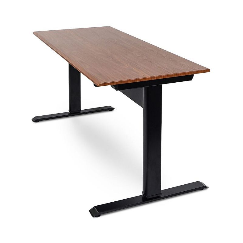 Luxor Furniture 48 Pneumatic Adjustable Desk, Teak Top SPN48F-BK/TK