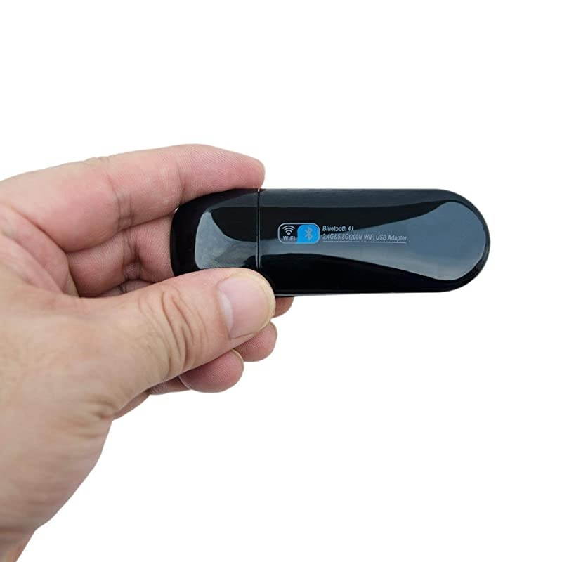 5.8G USB WiFi Bluetooth Adapter,  Dual Band WiFi Network Adapter&Bluetooth 4.1 Transmitter LAN Card AC1200 Internal Antenna for Desktop/Laptop/PC (1200M Internal Antenna)