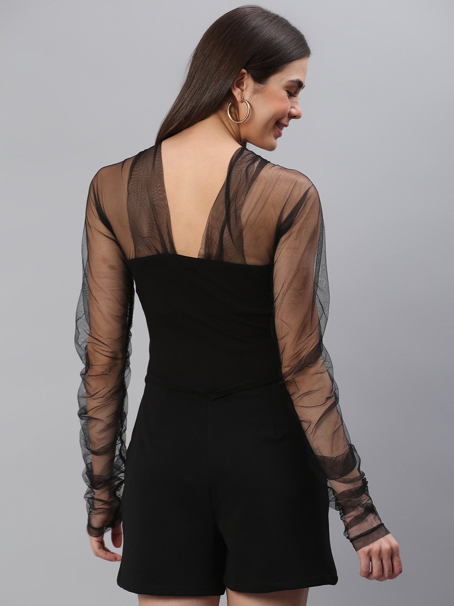 Cation Black Crop Top