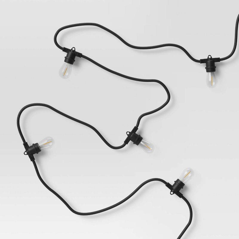 10ct LED Outdoor Non- Drop String Lights Black - Smith & Hawken™