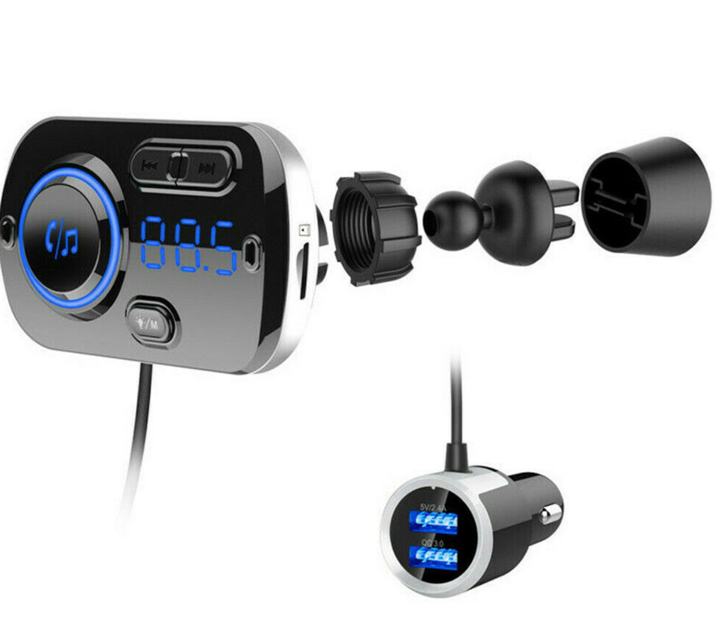 Handsfree Wireless Bluetooth FM Transmitter Car Kit Mp3 Player with USB Charger