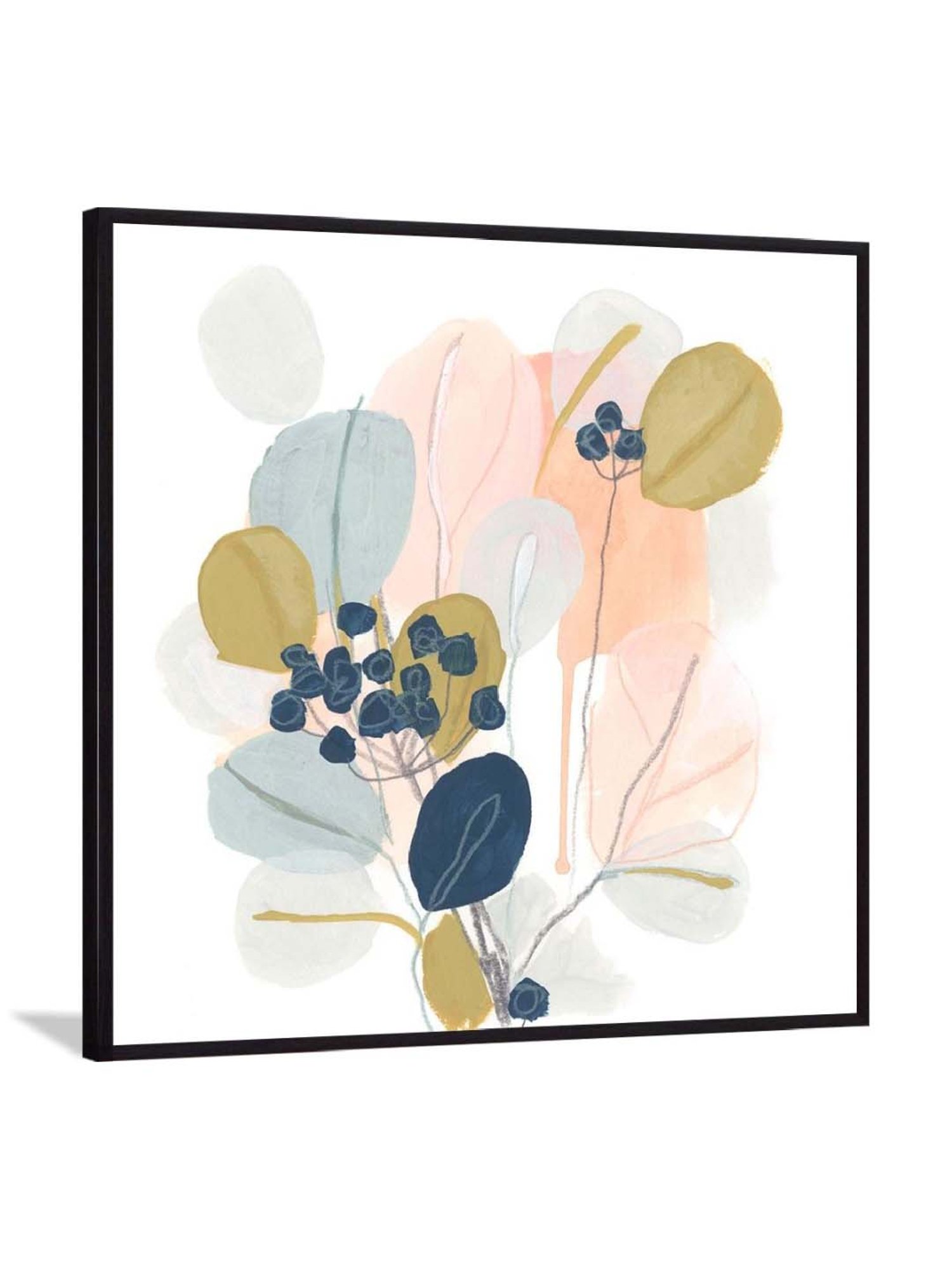 ARTE'VENUE Floral Mazurka Multicolor Canvas Wall Arts - Set of 4 (11 X 11 inch Each)