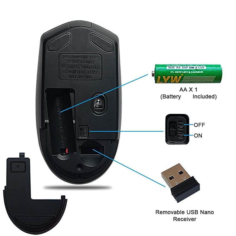 Wireless Mouse, Slim Dual Mode(5.0 and 2.4G Wireless) Rechargeable Wireless Mouse with 3 Adjustable DPI for MacBook, Laptop, MacOS 10.10, Android 5.0, Windows 8 or Above.