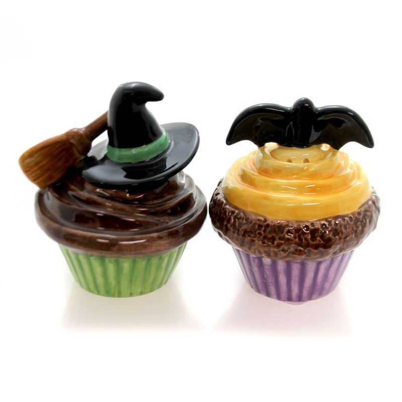 Tabletop 3.0" Bat & Witch Hat Salt & Pepper Halloween Spookycupcake Cosmos Gifts Corp.  -  Salt And Pepper Shaker Sets