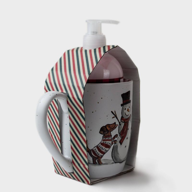 16oz Ceramic Merry Christmas Mug and Lotion Gift Set - Peppermint & Pine