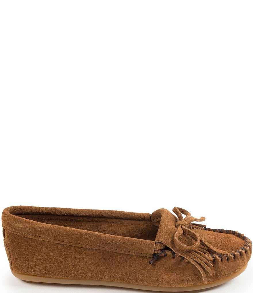 Minnetonka Kilty Suede Fringe Moccasins