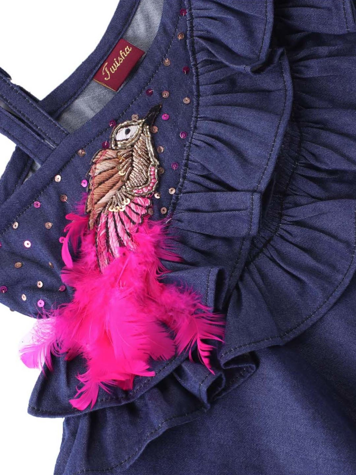 TWISHA Kids Blue & Pink Applique Top Set