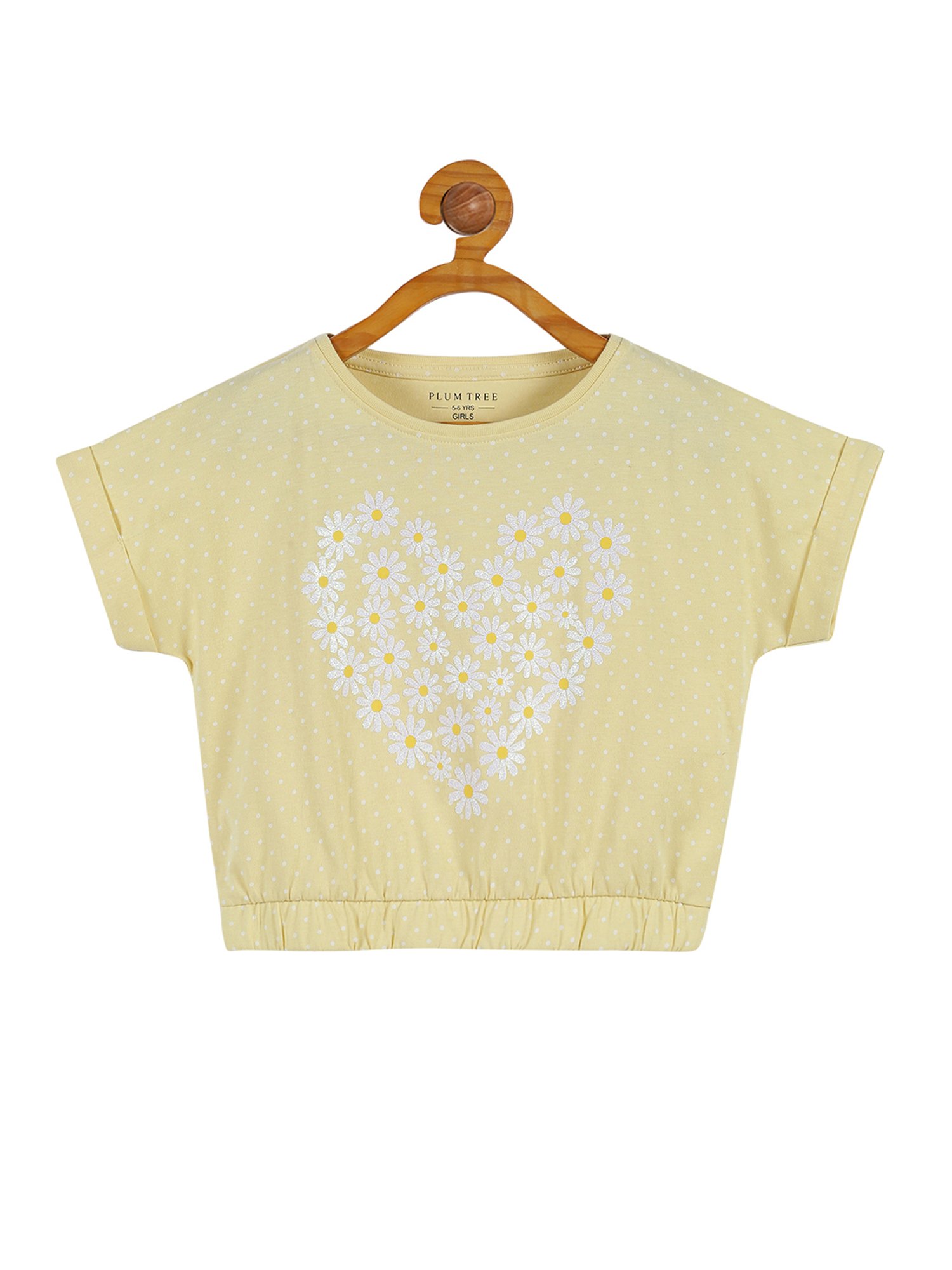 Plum Tree Kids Yellow & Pink Printed Crop Top (Pack Of 2)