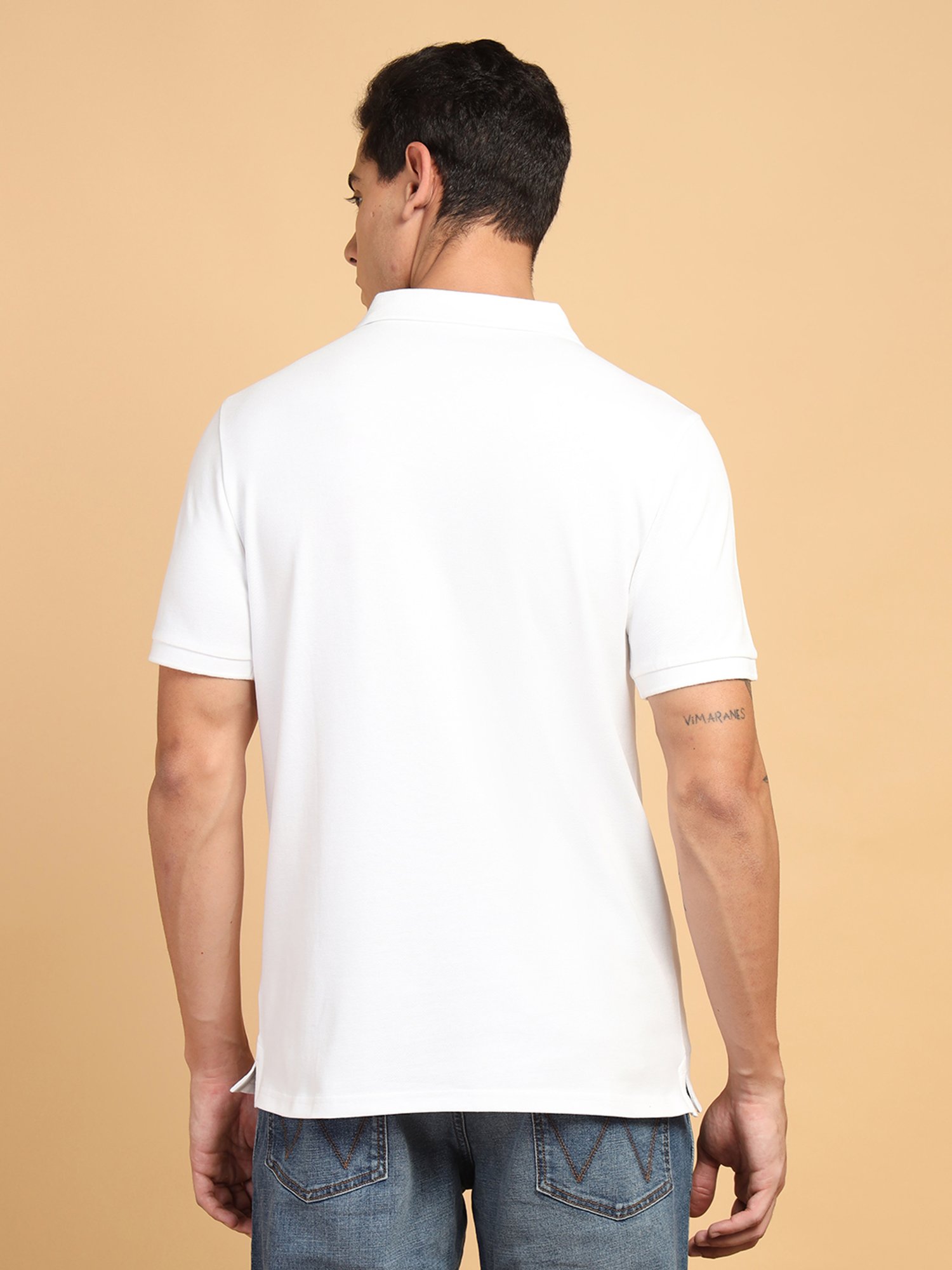 Wrangler White Regular Fit Polo T-Shirt