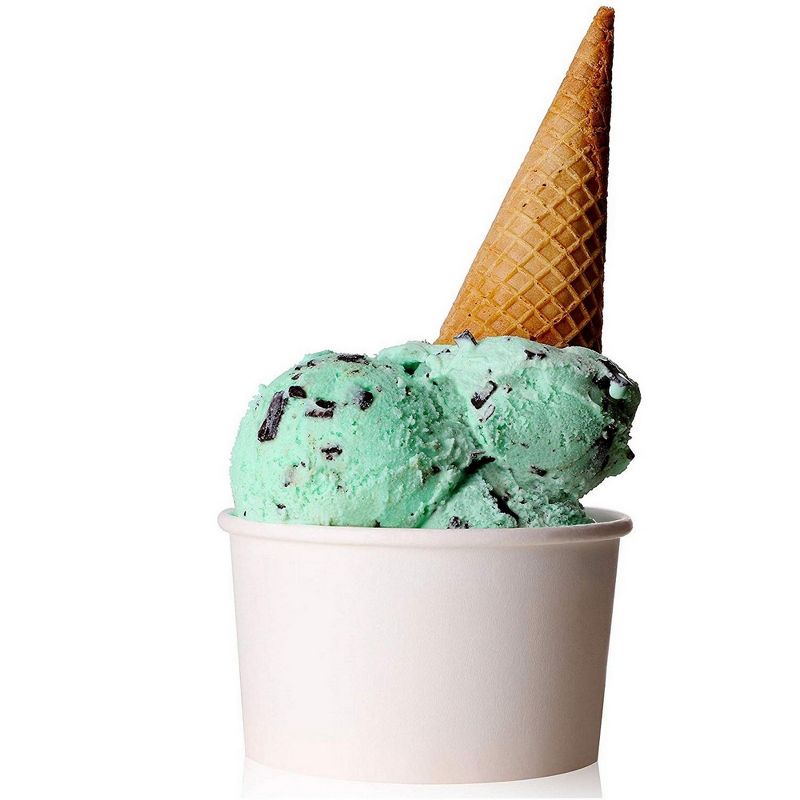 Juvale 200-Pack 8 oz White Disposable Paper Ice Cream Sundae Treat Cup Dessert Bowls Party Supplies