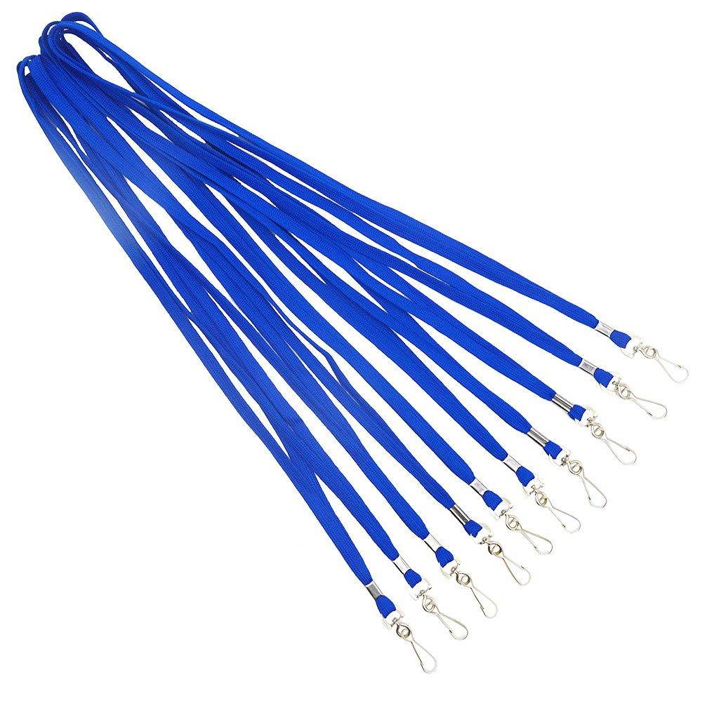 Lanldc 50 Pcs Nylon Neck Lanyards for Office ID Name Tags and Badge Holders(Blue)