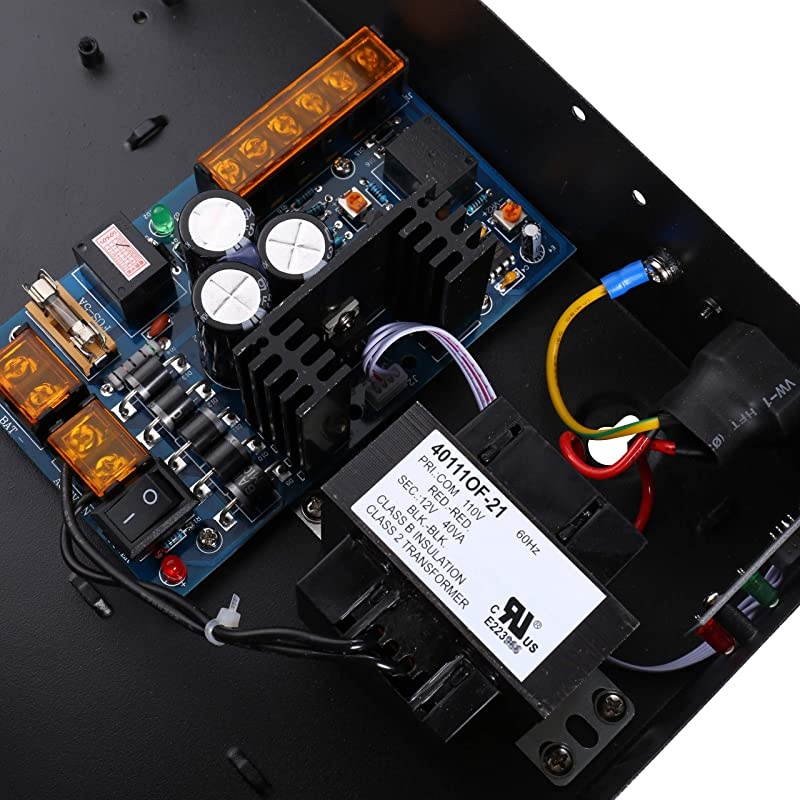 Input 110VAC Output 12VDC Metal Power Supply Box with Backup Battery Link for Door Access Control Board,Transformer with UL Recognized