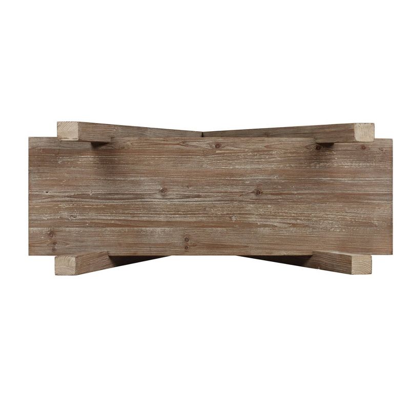 71" 4 Shelf Wooden Bookshelf with Double X Shaped Accent Brown - Benzara