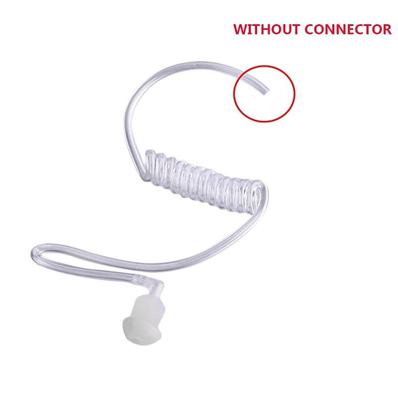 Clear Acoustic Tube Replacement for Two Way Radio Earpiece Headset Without Connector 2 Pack