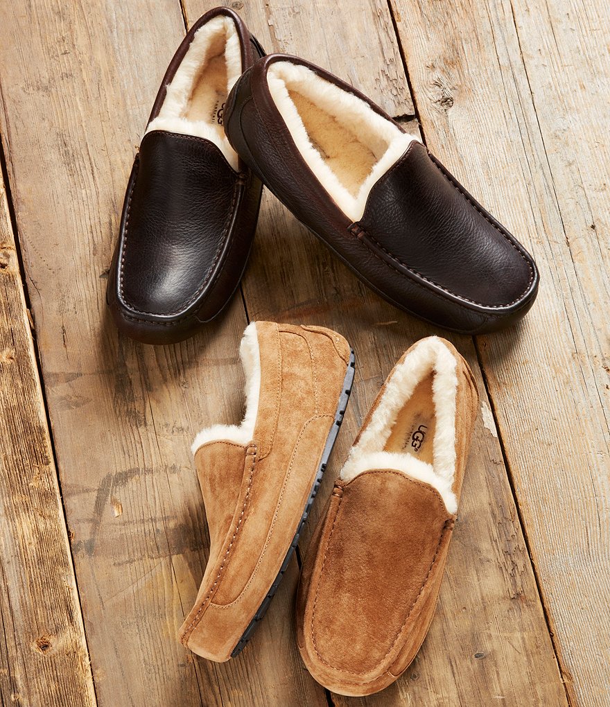 UGG&reg; Men's Ascot Leather Slip-On Slippers