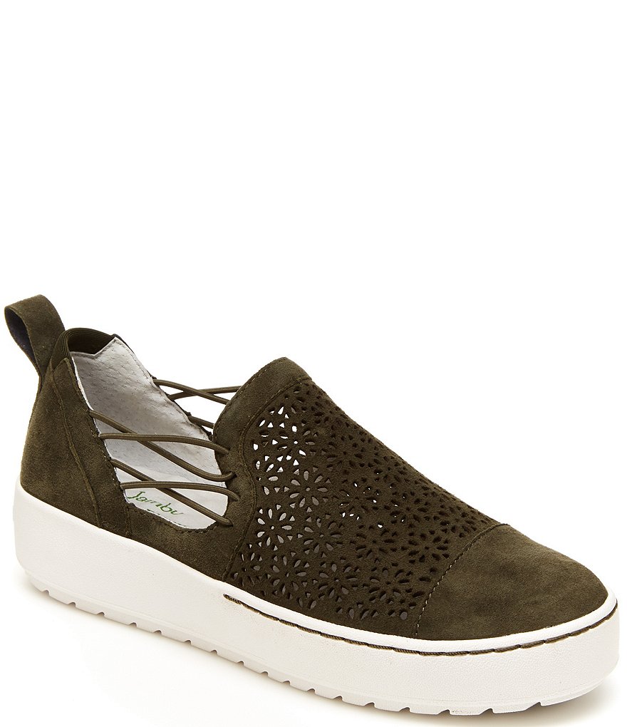 Jambu Erin Perforated Metallic Leather Slip On Sneakers
