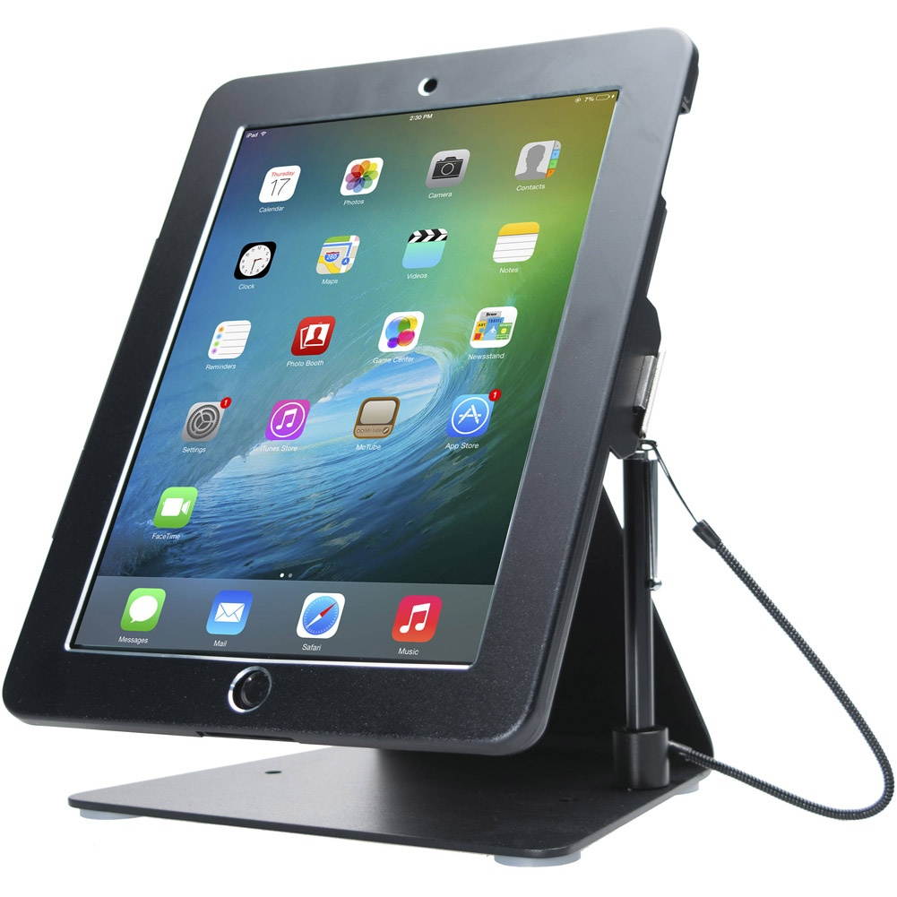 Cta Digital Desktop Anti-Theft Stand Ipad Black Case Rotates 360 Degrees