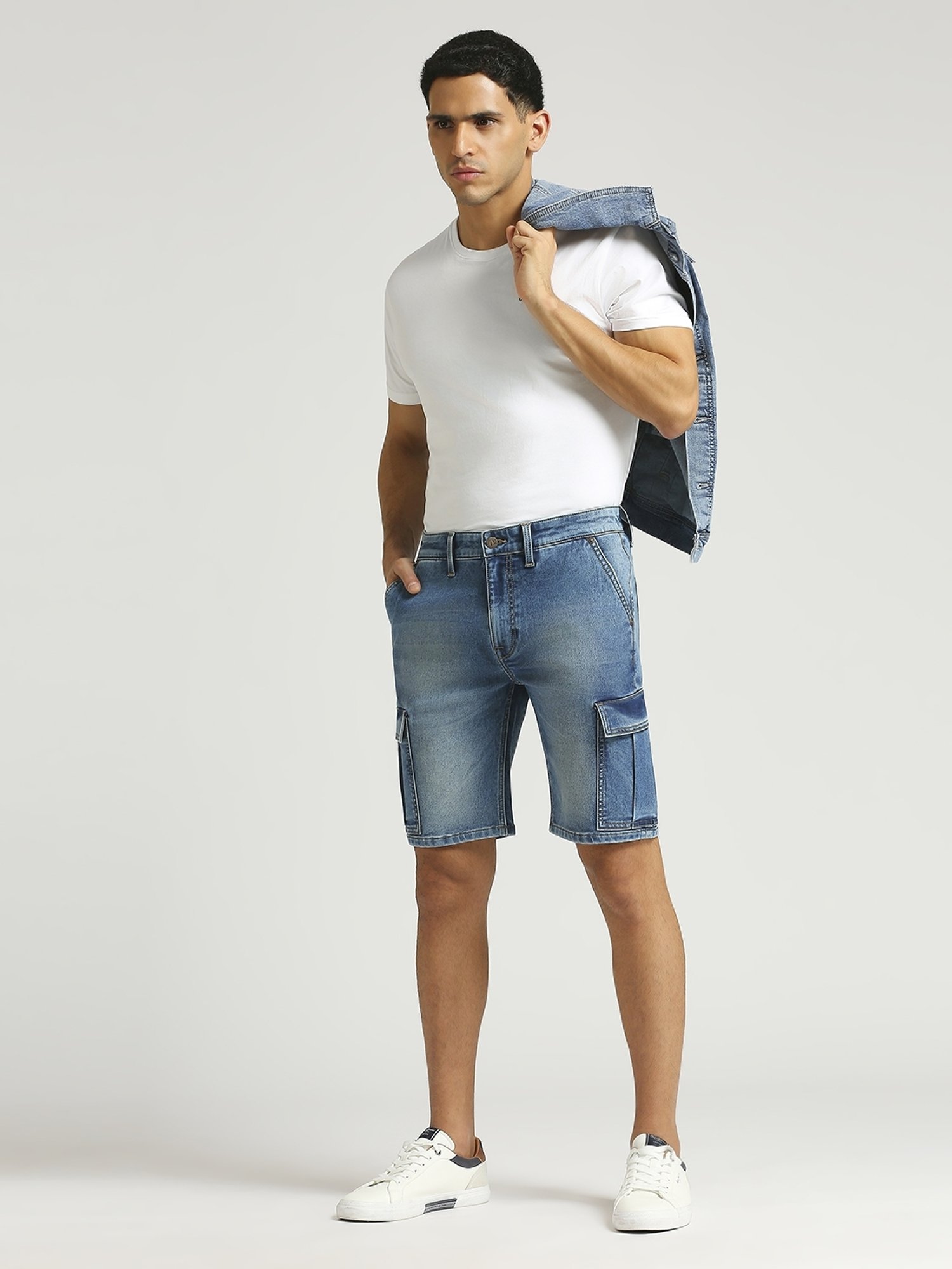 Pepe Jeans Light Indigo Blue Regular Fit Denim Shorts