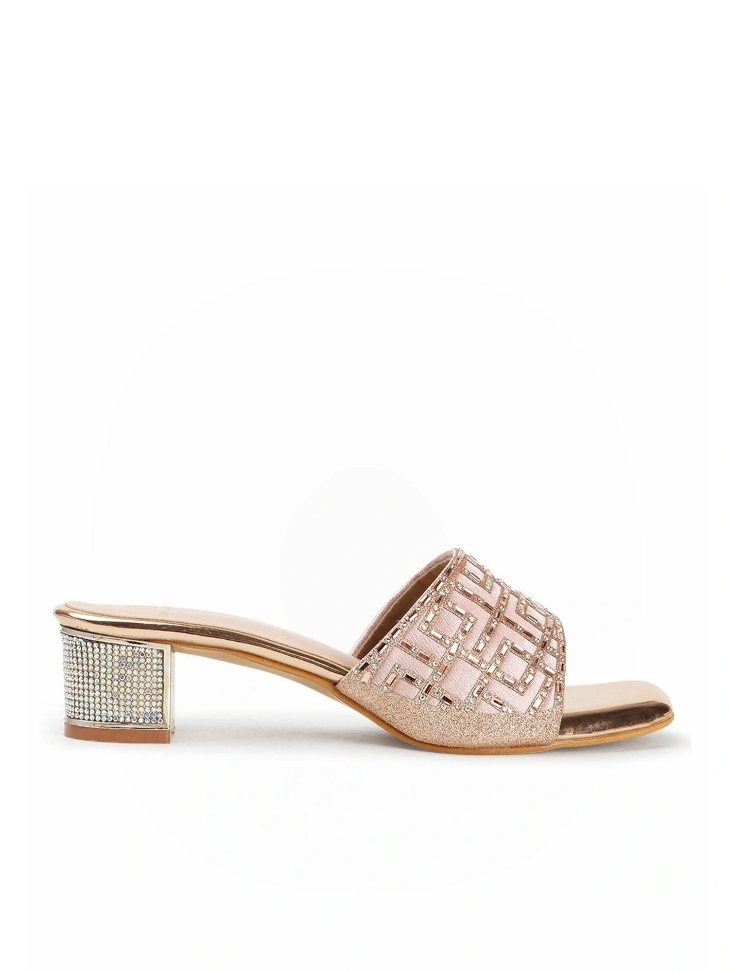 Carlton London Women's Rose Gold Ethnic Sandals