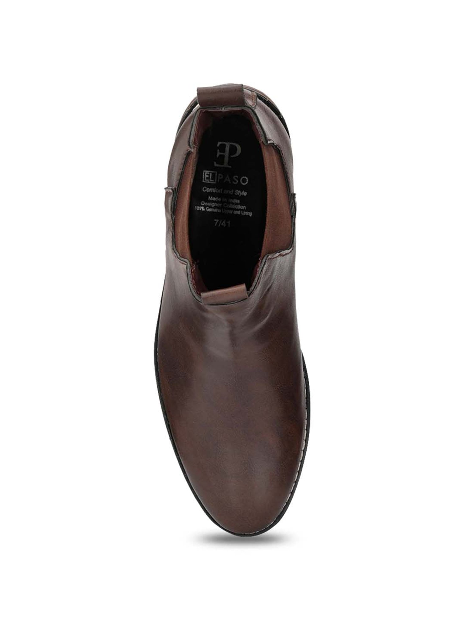 El Paso Men's Brown Chelsea Boots