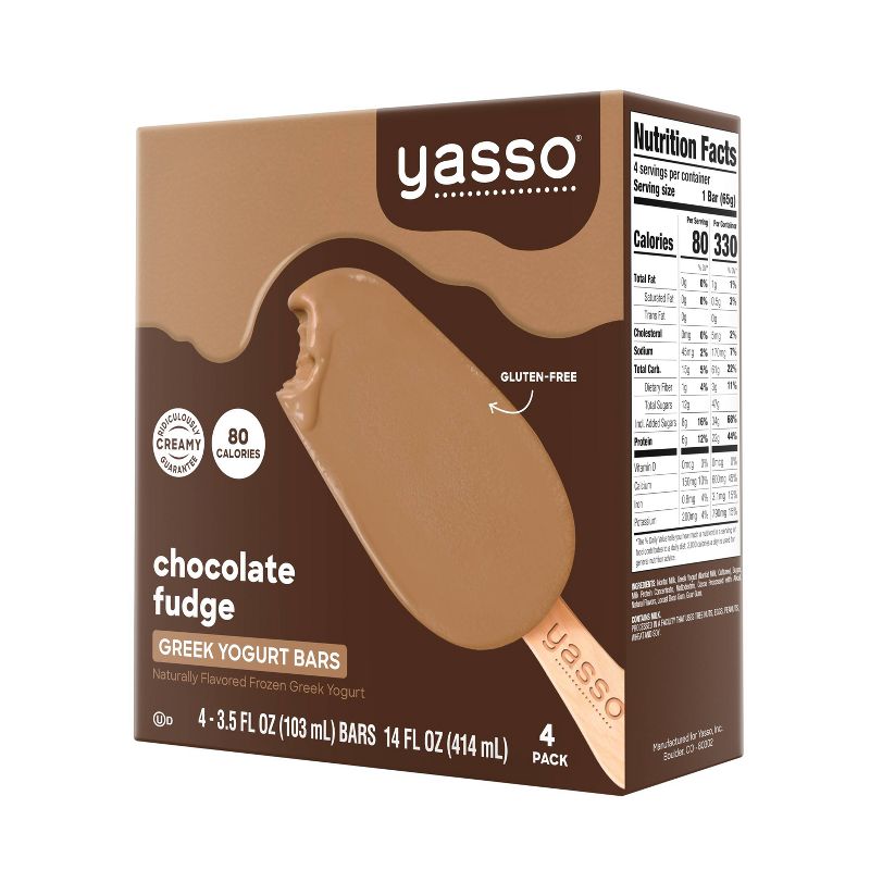 Yasso Frozen Greek Yogurt - Chocolate Fudge Bars - 4ct