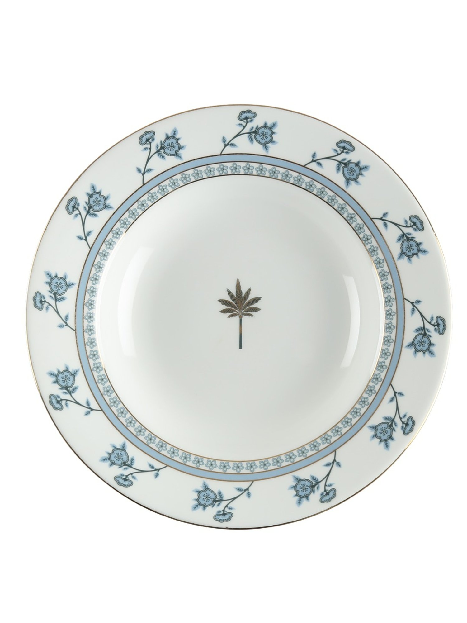 India Circus White Pasta Plate 2 Piece With Accented and 22 Carat Gold Each With Gift Premium Box