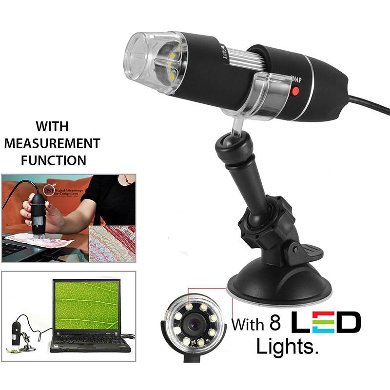 USB Microscope Camera 40X to 1000X Zoom 8 LED USB 2.0 Microscope Digital Magnifier Endoscope Mini Camera Video w/ Stand Portable Microscope Camera