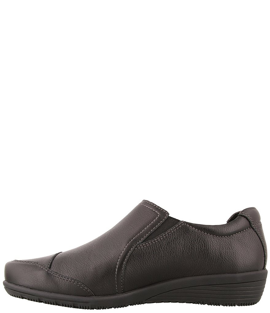 Taos Footwear Character Leather Side Zip Wedge Slip Ons