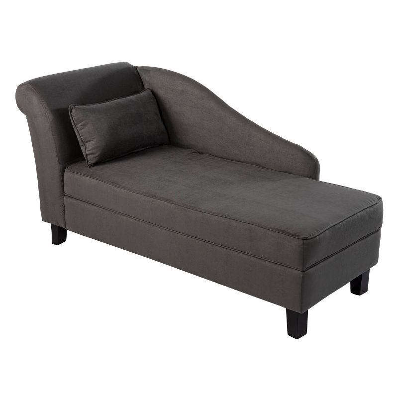 Fortas Mid-Century Modern Fabric Chaise Lounge Gray/Dark Walnut - Christopher Knight Home