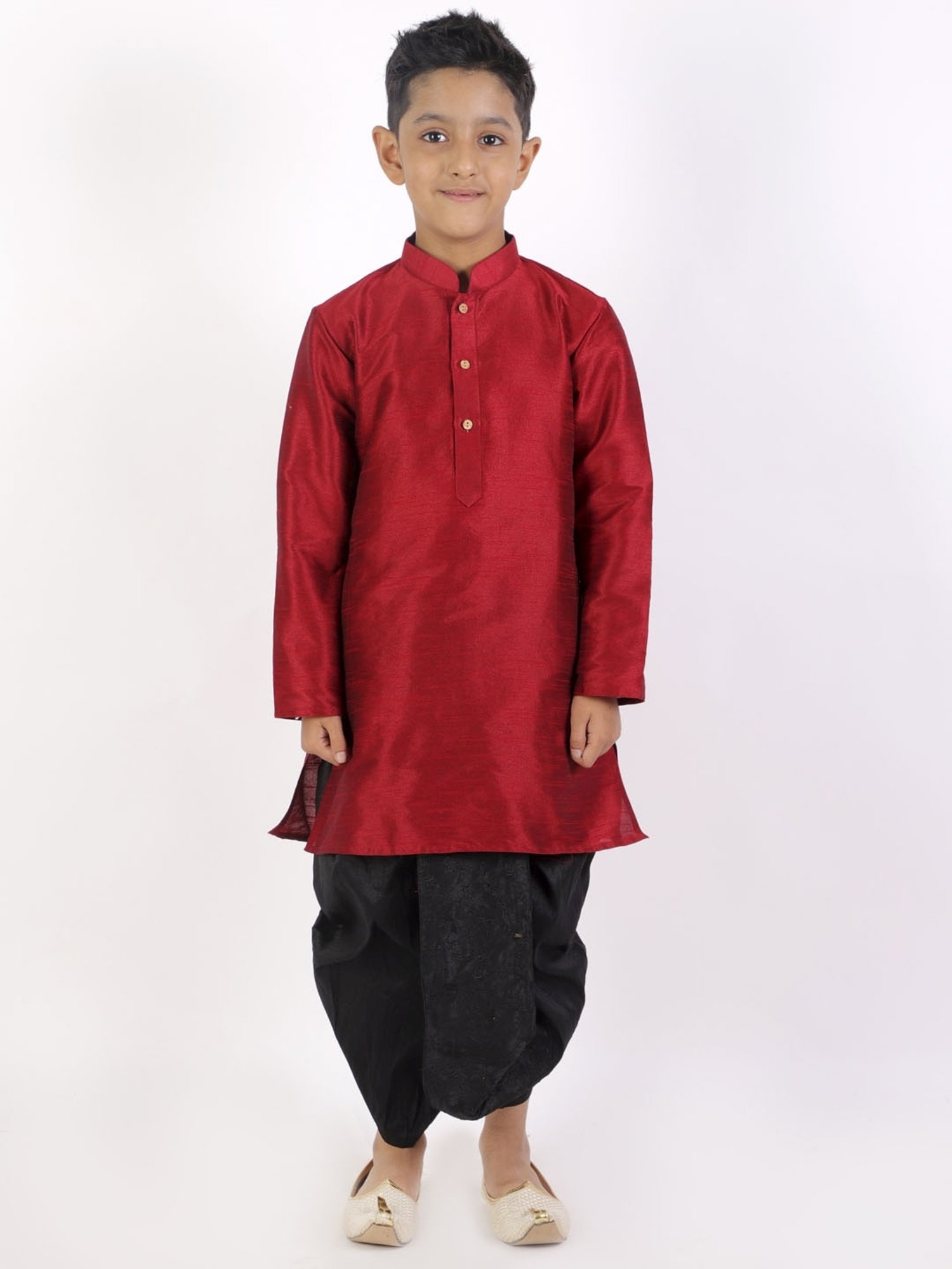 VASTRAMAY Kids Maroon Regular Fit Dhoti
