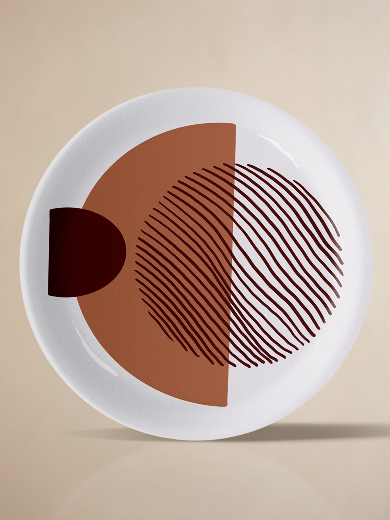 Nestroots Fluid Forms in Sand Tones Peach Porcelain&iquest;Decorative Wall Plate