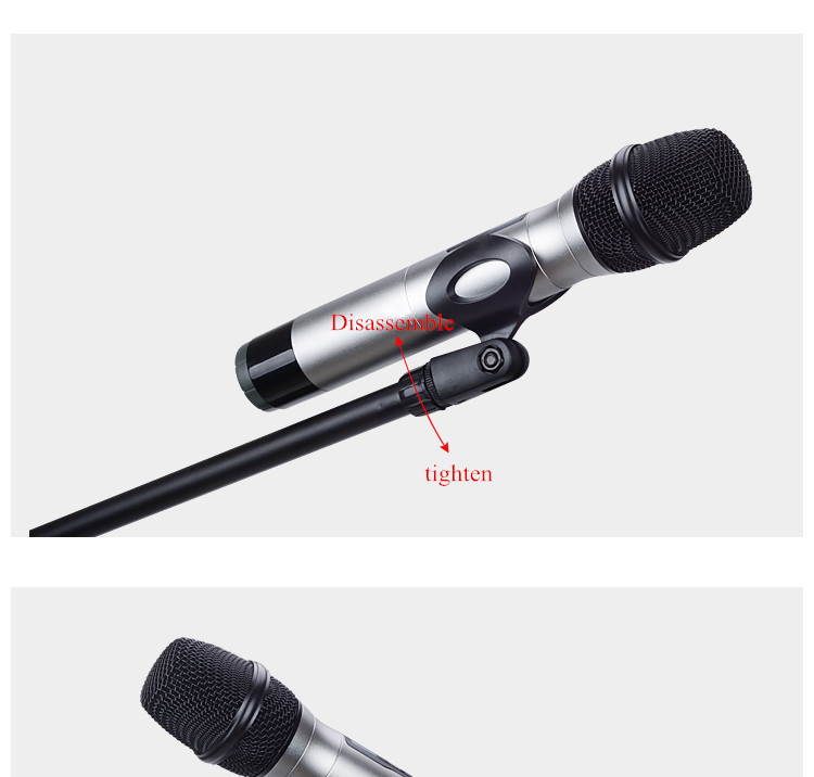Professional NB-107 Microphone Stand Metal Dual Microphone Holder Tripod Adjustable Double-headed Clip Telescopic Boom Support