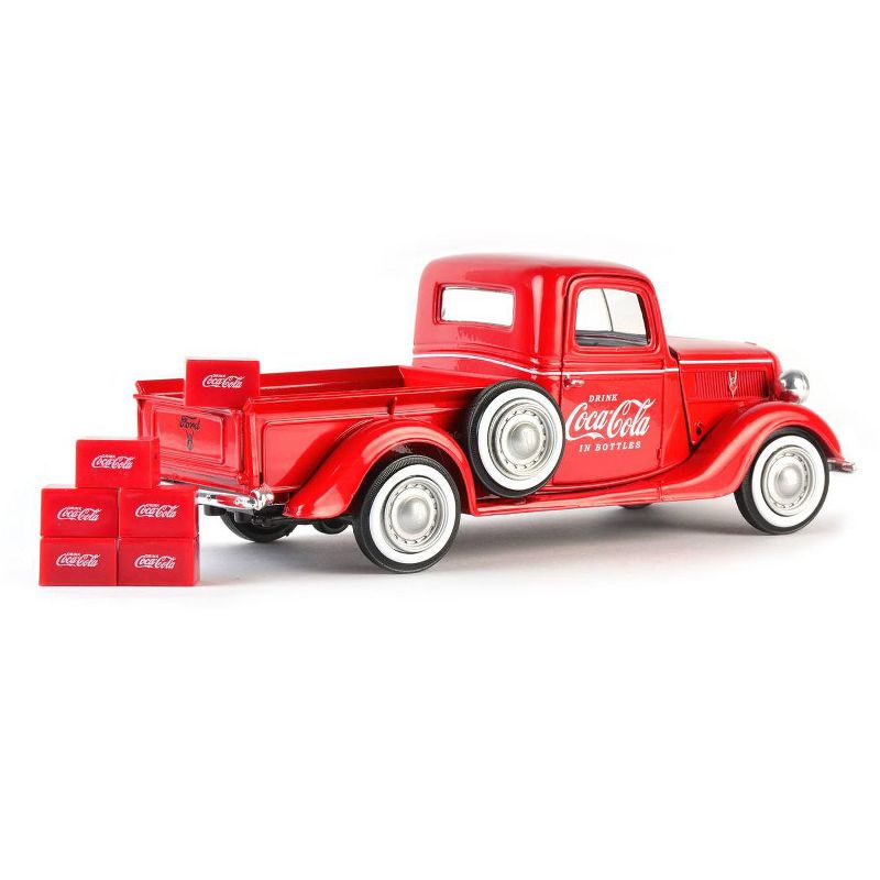 1937 Ford Pickup Truck "Coca-Cola" Red with 6 Bottle Carton Accessories 1/24 Diecast Model Car by Motorcity Classics