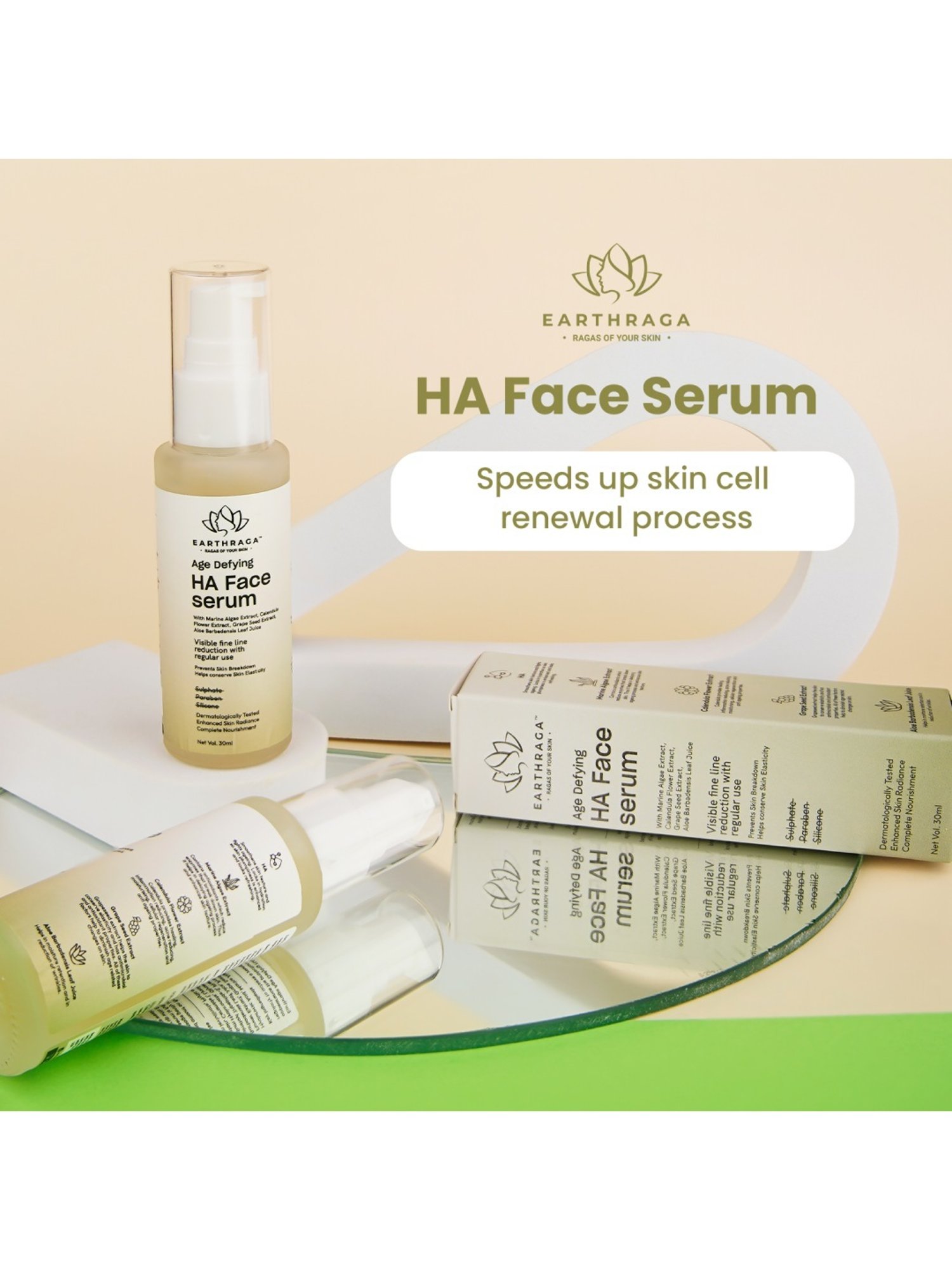 Earthraga Age Defying HA Face Serum - 30 ml