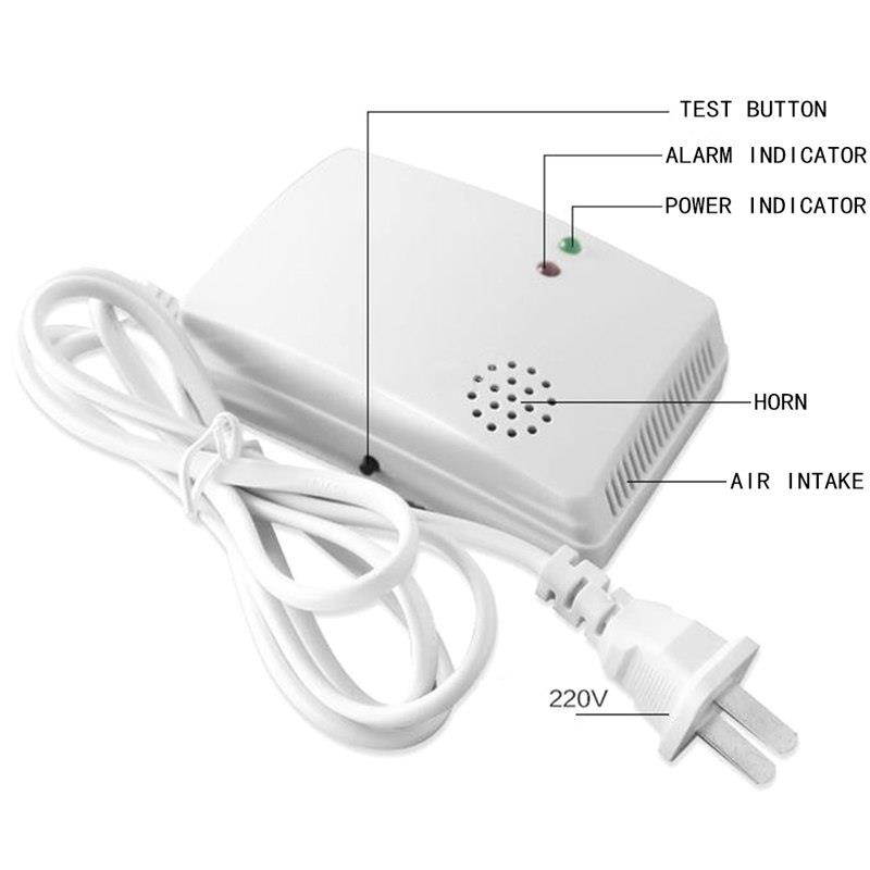 Gas Leak Detector 70db Natural Gas Leak Alarm Warning Sensor Detector Home Security Tool with Indicator Light